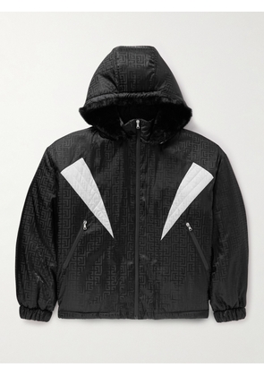 Balmain - Faux Fur-Trimmed Padded Monogrammed Shell Hooded Jacket - Men - Black - IT 44