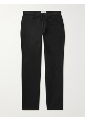 Mr P. - Cotton and Linen-Blend Twill Chinos - Men - Black - UK/US 28