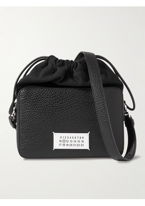 Maison Margiela - Logo-Appliquéd Full-Grain Leather and Canvas Camera Bag - Men - Black