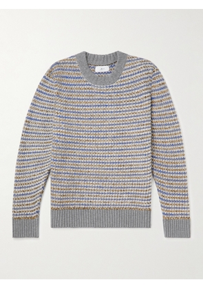 Mr P. - Striped Merino Wool Jacquard Sweater - Men - Blue - XS