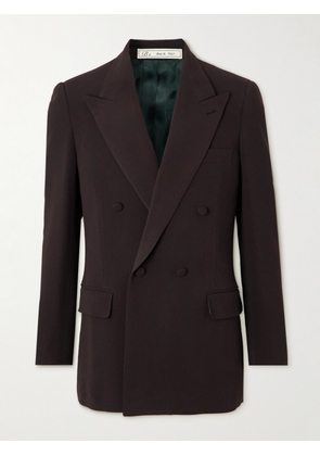 UMIT BENAN B - Double-Breasted Crepe Suit Jacket - Men - Brown - IT 46