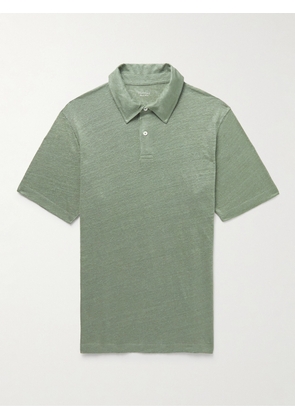 Hartford - Linen Polo Shirt - Men - Green - S