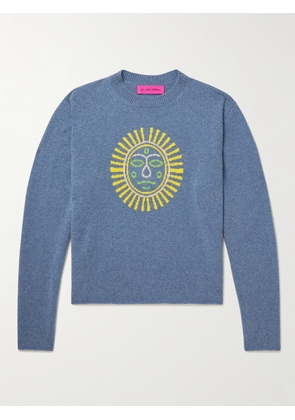 The Elder Statesman - Technicolor Sunshine Embroidered Cashmere Sweater - Men - Blue - S