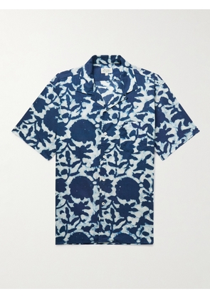 Hartford - Palm Mc Pat Convertible-Collar Printed Cotton-Voile Shirt - Men - Blue - S