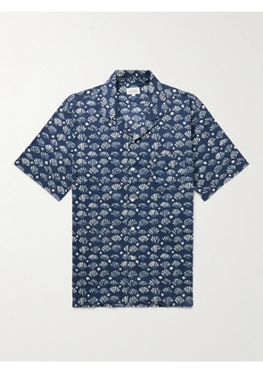 Hartford - Palm Mc Pat Convertible-Collar Printed Cotton-Voile Shirt - Men - Blue - S