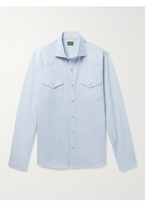 Sid Mashburn - Striped Cotton Oxford Western Shirt - Men - Blue - S