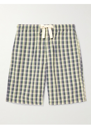 NANAMICA - Easy Straight-Leg Checked Cotton-Blend Drawstring Shorts - Men - Green - UK/US 30
