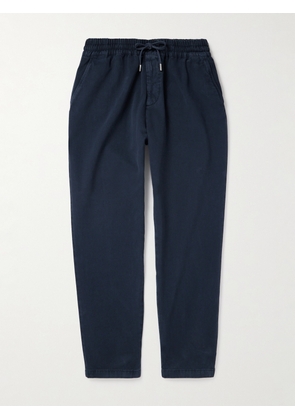Mr P. - Cavalry Straight-Leg Cotton and Wool-Blend Twill Drawstring Trousers - Men - Blue - 28