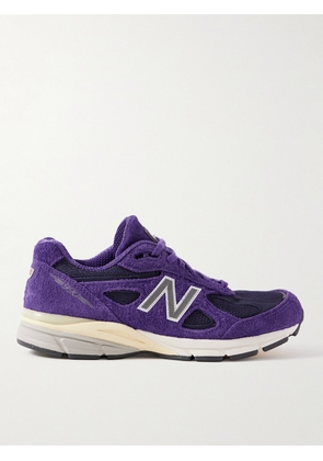 New Balance - 990v4 Rubber-Trimmed Mesh and Suede Sneakers - Men - Purple - UK 7