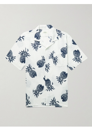 Hartford - Palm Mc Pat Convertible-Collar Printed Linen and Cotton-Blend Shirt - Men - White - S