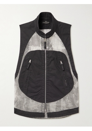STONE ISLAND SHADOW PROJECT - Ripstop-Panelled Cotton-Blend Twill Gilet - Men - Black - S