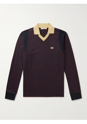 Wales Bonner - Sonic Slim-Fit Striped Cotton-Blend Jersey Polo Shirt - Men - Blue - XS