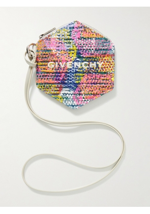 Givenchy - (b).STROY Printed Logo-Jacquard Upcycled Denim Wallet with Leather Lanyard - Men - Blue