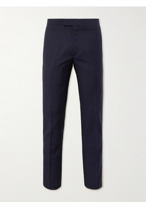 Paul Smith - Slim-Fit Satin-Trimmed Pleated Wool and Mohair-Blend Tuxedo Trousers - Men - Blue - UK/US 28