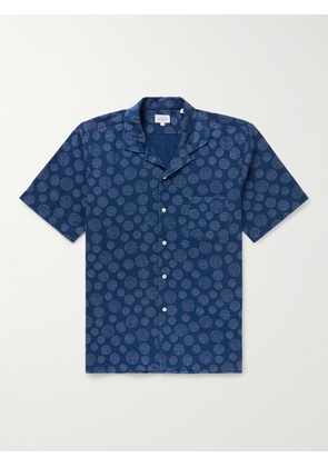 Hartford - Palm Mc Pat Convertible-Collar Printed Cotton-Seersucker Shirt - Men - Blue - S