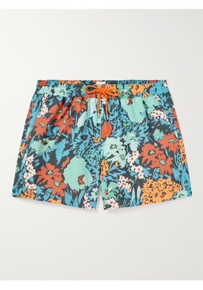Paul Smith - Tropical Garden Straight-Leg Mid-Length Printed Recycled Swim Shorts - Men - Blue - S