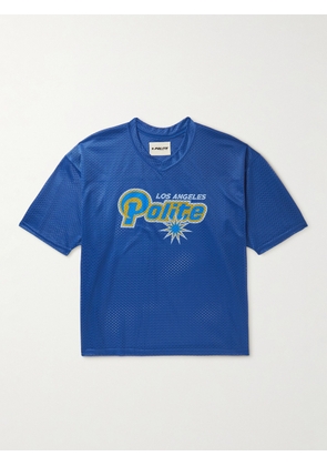 POLITE WORLDWIDE® - Logo-Print Mesh T-Shirt - Men - Blue - S