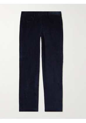 Anderson & Sheppard - Straight-Leg Cotton-Corduroy Trousers - Men - Blue - UK/US 30