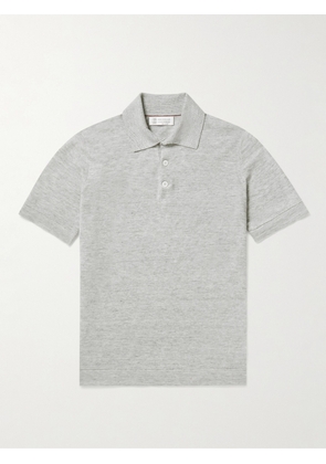 Brunello Cucinelli - Linen and Cotton-Blend Polo Shirt - Men - Gray - IT 46