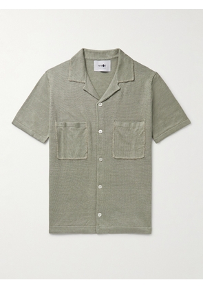 NN07 - Henry 6565 Camp-Collar Linen Shirt - Men - Green - S