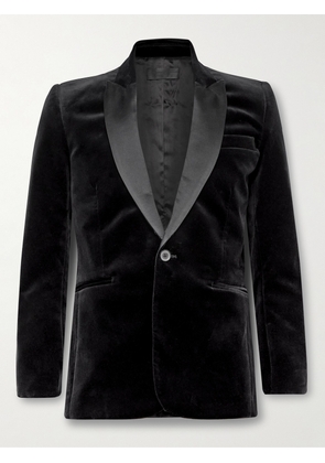 Nili Lotan - Orbison Slim-Fit Silk Satin-Trimmed Cotton-Blend Velvet Suit Jacket - Men - Black - UK/US 38