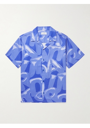 SATURDAYS NYC - Canty Helium Printed Camp-Collar TENCEL™ and Cotton-Blend Twill Shirt - Men - Blue - S
