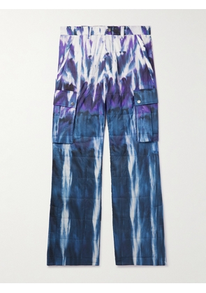 AMIRI - Flared Tie-Dyed Quilted Shell Cargo Trousers - Men - Purple - IT 44