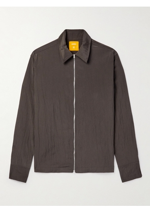 AIREI - Crinkled Wool-Blend Shirt - Men - Black - XS