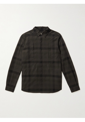 Rick Owens - Checked Brushed Cotton-Twill Overshirt - Men - Gray - IT 46