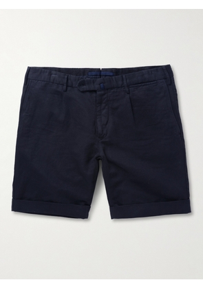 Incotex - Slim-Fit Linen and Cotton-Blend Shorts - Men - Blue - IT 44