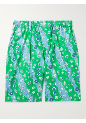 Marni - Straight-Leg Floral-Print Cotton-Poplin Shorts - Men - Green - IT 44