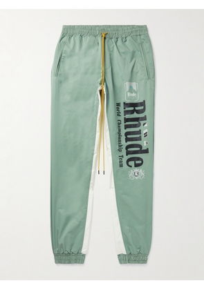 Rhude - Senna Flight Tapered Logo-Print Nylon Drawstring Trousers - Men - Green - XS