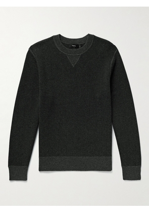 Theory - Alcos Herringbone Wool-Blend Sweatshirt - Men - Black - XS