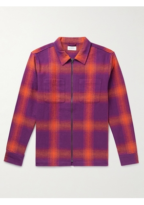 SATURDAYS NYC - Ryan Checked Cotton-Flannel Overshirt - Men - Purple - S