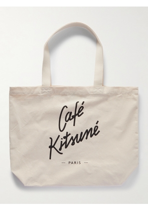 CAFÉ KITSUNÉ - Logo-Print Cotton-Canvas Tote Bag - Men - Neutrals