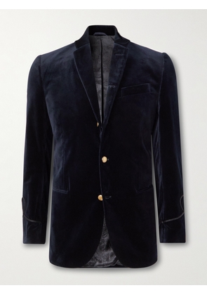 Favourbrook - Nehru Cotton-Velvet Tuxedo Jacket - Men - Blue - UK/US 36