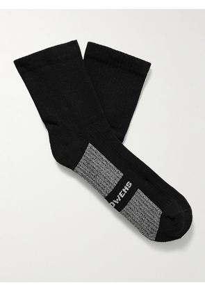 RICK OWENS KIDS - Ribbed Cotton-Blend Jacquard Socks - Men - Black