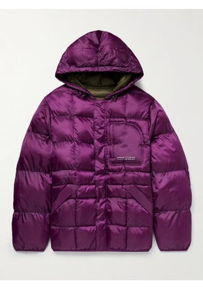 SATURDAYS NYC - Momo Logo-Print Quilted Shell Hooded Jacket - Men - Purple - S