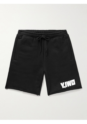 Y,IWO - Straight-Leg Logo-Print Cotton-Jersey Drawstring Shorts - Men - Black - S