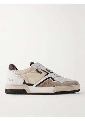 Rhude - Racing Logo-Embroidered Leather, Suede and Shell Sneakers - Men - White - US 7