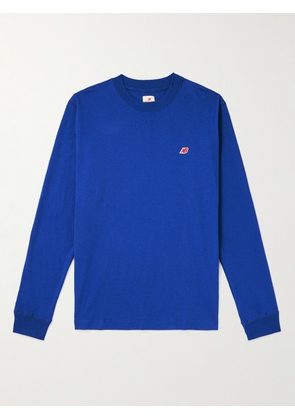 New Balance - Logo-Appliquéd Cotton-Jersey T-Shirt - Men - Blue - S