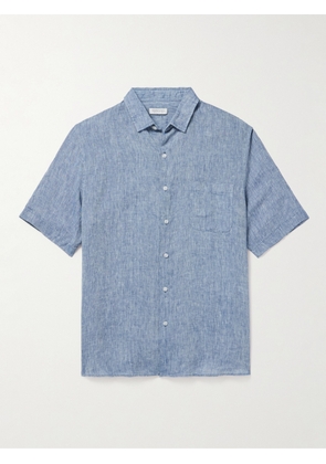 Sunspel - Melangé Linen Shirt - Men - Blue - S