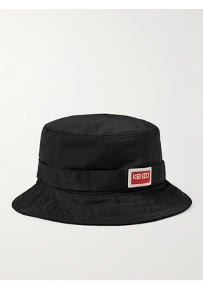 KENZO - Logo-Appliquéd Webbing-Trimmed Shell Bucket Hat - Men - Black - S
