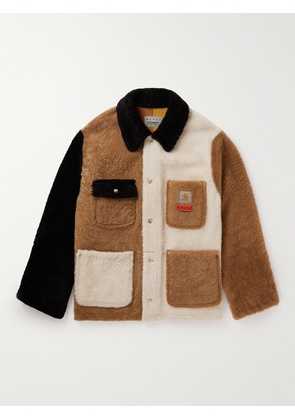 Marni - Carhartt WIP Colour-Block Reversible Shearling Shirt Jacket - Men - Brown - S