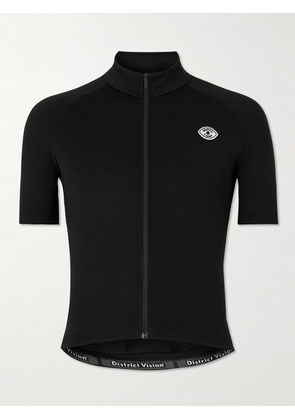 DISTRICT VISION - Logo-Appliquéd Sportwool Cycling Jersey - Men - Black - S