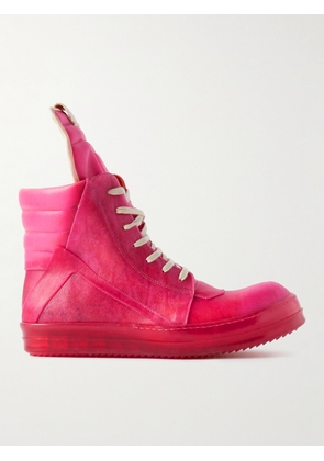 Rick Owens - Geobasket Leather and Rubber High-Top Sneakers - Men - Pink - EU 41