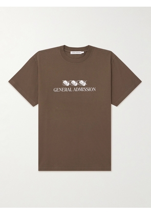 GENERAL ADMISSION - Logo-Print Cotton-Jersey T-Shirt - Men - Brown - S