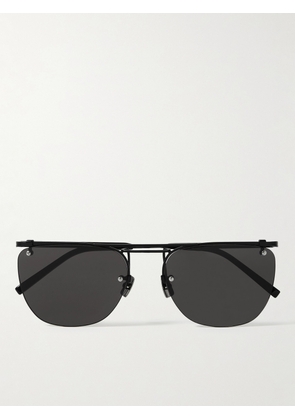 SAINT LAURENT - Rimless D-Frame Metal Sunglasses - Men - Black