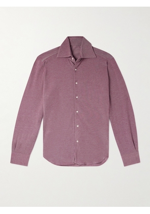 Stòffa - Slim-Fit Cotton-Piqué Shirt - Men - Pink - IT 46