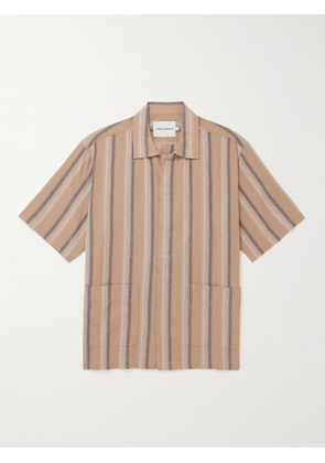 GENERAL ADMISSION - Striped Cotton and Linen-Blend Shirt - Men - Brown - S